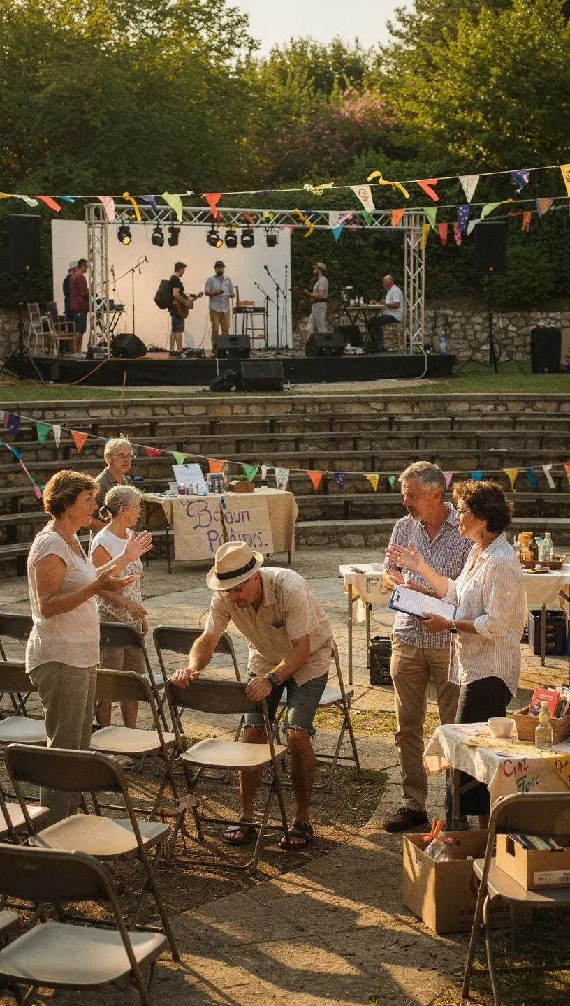 Community members engaging in a local arts event.